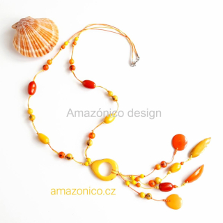 Dlouhý náhrdelník z amazonských přírodnin Collar de semillas "amarillo"